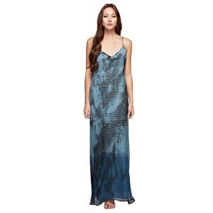 Love Stitch Blue All Over Ombre Tie Dye Maxi Dress I-70498
